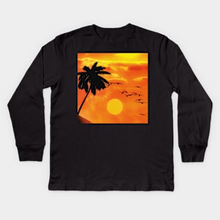 Tropical Island Flight Kids Long Sleeve T-Shirt